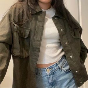 Zara green jean jacket
